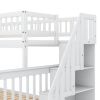 Twin over Full Bunk Bed with Trundle and Staircase