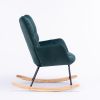 Modern Velvet Tufted Upholstered Rocking Chair Padded Seat for Living Room Bedroom