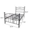 Bed Frame with Headboard and Footboard Metal Platform Bed Frame Queen Size No Box Spring Needed, Twin Black