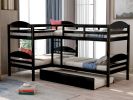 Twin L-Shaped Bunk bed with Trundle