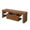 TV Stand with LED RGB Lights,Flat Screen TV Cabinet, Gaming Consoles - in Lounge Room, Living Room and Bedroom,WALNUT