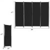 4-Panel Room Divider Folding Privacy Screen with Adjustable Foot Pads