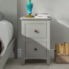 Gray Solid Wood 5 Pieces Full Bedroom Sets(bed+nightstand*2+chest+dresser