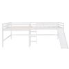 Full Size L-Shaped Loft Bed with Built-in Ladders and Slide,Wooden Loft Beds(OLD SKU :LP000112AAK