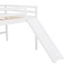 Full Size L-Shaped Loft Bed with Built-in Ladders and Slide,Wooden Loft Beds(OLD SKU :LP000112AAK