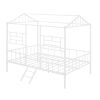 Metal House Bed Frame Full Size with Slatted Support No Box Spring Needed