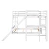 Twin over Full Bunk Bed with Twin Size Loft Bed with Desk and Slide,Full-Length Guardrail