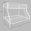 Heavy Duty Twin-Over-Full Metal Bunk Bed, Easy Assembly with Enhanced Upper-Level Guardrail, White