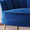 Modern Velvet Accent Barrel Chair Leisure Accent Chair Living Room Upholstered Armchair Vanity Chair for Bedroom Meeting Room, Blue