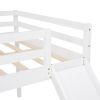 Full Size L-Shaped Loft Bed with Built-in Ladders and Slide,Wooden Loft Beds(OLD SKU :LP000112AAK