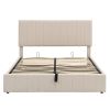 Queen size Upholstered Platform bed with a Hydraulic Storage System - Gray Queen size Upholstered Platform bed with a Hydraulic Storage System - Gray