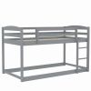 Twin over Twin Floor Bunk Bed with Ladder