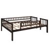 Triple Bed with Built-in Ladder and Slide , Triple Bunk Bed with Guardrails