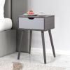 Nightstand, Modern End Table with Drawer, Wooden Side Table for Living Room and Bedroom, Home Furniture