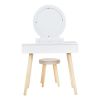 Versatile Vanity Set, Large Storing Makeup Vanity Table with Mirror, Drawers, Stool, Bedroom Dresser Table, Writing Desk XH