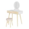 Versatile Vanity Set, Large Storing Makeup Vanity Table with Mirror, Drawers, Stool, Bedroom Dresser Table, Writing Desk XH