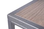 Moisture-Proof, Water-Proof, Scratch-Resistant, Cuboid Table for Living room and Bedroom, with 3D Texture Metal Frame and Mesh Storage Shelf, Rustic W