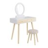 Versatile Vanity Set, Large Storing Makeup Vanity Table with Mirror, Drawers, Stool, Bedroom Dresser Table, Writing Desk XH