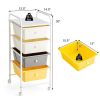 4-Drawer Cart Storage Bin Organizer Rolling with Plastic Drawers