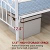 Full Size Metal Bed Frame with Headboard and Footboard Sturdy White Steel Perfectly Fits Your Mattress Easy DIY Assembly