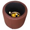 Round Storage Ottoman Faux Leather Upholstered Footrest Stool for the Living Room Bedroom