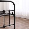 Single-Layer Curved Frame Bed Head and Foot Tube with Shell Decoration Twin Black Iron Bed Metal  Bed Frame XH