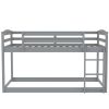 Twin over Twin Floor Bunk Bed with Ladder