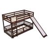 Twin Over Twin Bunk Bed with Slide and Ladder