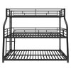 Bunk Bed with Long and Short Ladder and Full-Length Guardrails