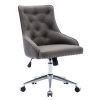 Office Desk Chair with Mid-Back Modern Fabric Computer Chair Swivel Height Adjustable Accent Chair with Wheels and Metal Base with Arms for Study Livi