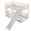 Twin Over Twin Bunk Bed with Slide and Ladder