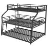 Bunk Bed with Long and Short Ladder and Full-Length Guardrails