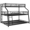 Bunk Bed with Long and Short Ladder and Full-Length Guardrails