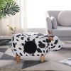 Animal storage stool for kids, ottoman bedroom furniture, cow style kids footstool, cartoon chair with solid wood legs, decorative footstool for offic