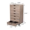 7-Drawer Chest, MDF Storage Dresser Cabinet with Wheels RT