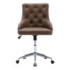 Office Desk Chair with Mid-Back Modern Computer Chair Swivel Height Adjustable Accent Chair with Wheels and Metal Base with Arms for Study Living Bedr