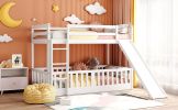 Twin Over Twin Bunk Bed with Slide and Ladder