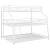 Bunk Bed with Long and Short Ladder and Full-Length Guardrails