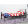 Metal Single Bed/Metal Platform Bed Frame/Foundation with HeadBoard &amp; Footboard, W/O Mattress