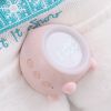 Digital Alarm Clock for Girls Boys with LED Wake Up Light,Kids Bedroom Bedside Peach Shaped Sunrise Simulator  Clock