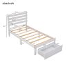 Twin Size Platform Bed with Drawer, Gray