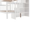 Stairway Twin-Over-Full Bunk Bed with Drawer, Storage and Guard Rail for Bedroom, Dorm, for Adults