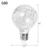 LED Globe Fairy Light Bulb,G80 E26 Warm White Edison Screw Night Lights, Flash Starry Decorative Copper Wire String Lights for Bedroom Living Room Fes