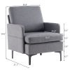 FCH Lounge Chair, Comfy Single Sofa Accent Chair for Bedroom Living Room Guestroom, Dark Grey