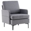 FCH Lounge Chair, Comfy Single Sofa Accent Chair for Bedroom Living Room Guestroom, Dark Grey