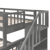 Stairway Twin-Over-Full Bunk Bed with Drawer, Storage and Guard Rail for Bedroom, Dorm, for Adults