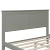 Gray Solid Wood 5 Pieces Full Bedroom Sets(bed+nightstand*2+chest+dresser