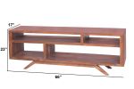 Mid Century Modern Acacia Wood TV Unit with Splayed Legs, Walnut Brown