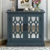 Accent Storage Cabinet Wooden Cabinet with Decorative Mirror Door, Modern Sideboard for Entryway, Living Room, Bedroom