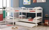 Twin L-Shaped Bunk bed with Trundle